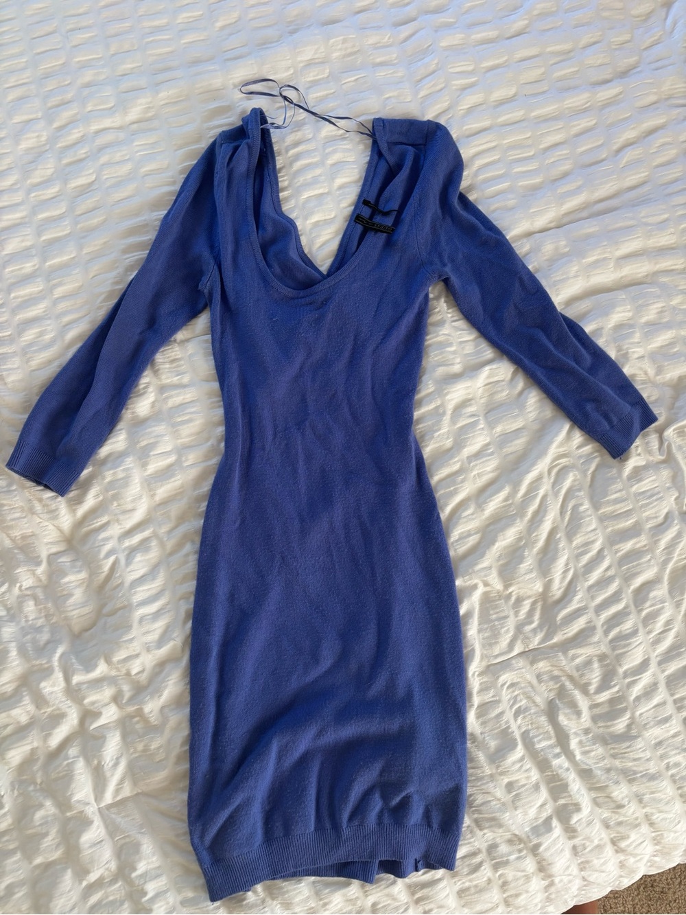 Guess Cobalt Blue Long-Sleeve Scoop Neck Bodycon Dress